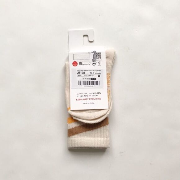 Zara NWT neutral stripe socks 12-24 months/2-3T/4-5T - Picture 7 of 8